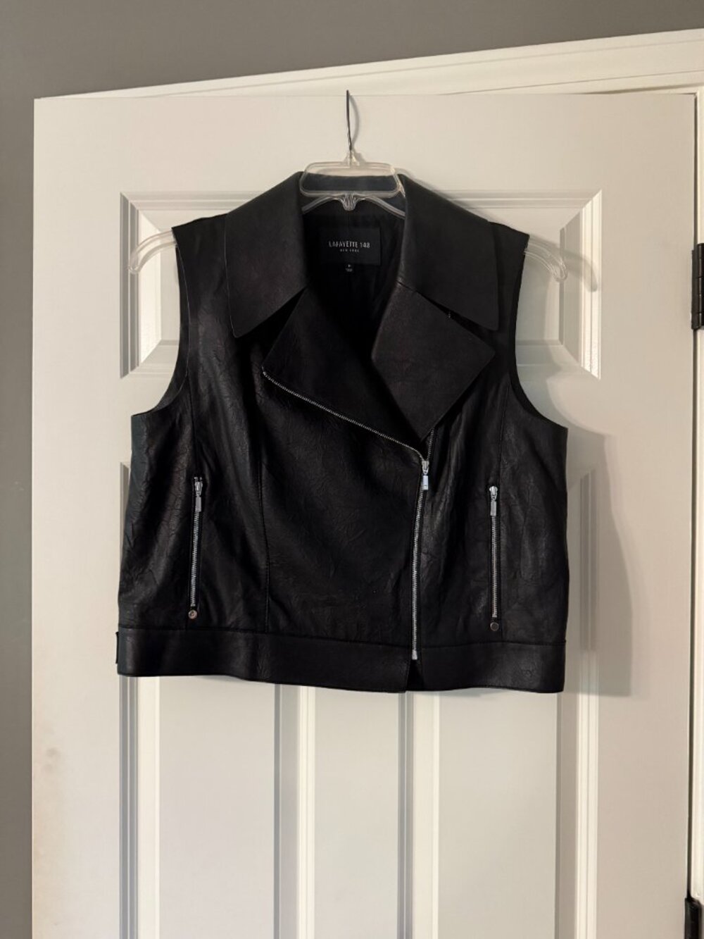 **Lafayette 148 Leather Biker Jacket Vest**